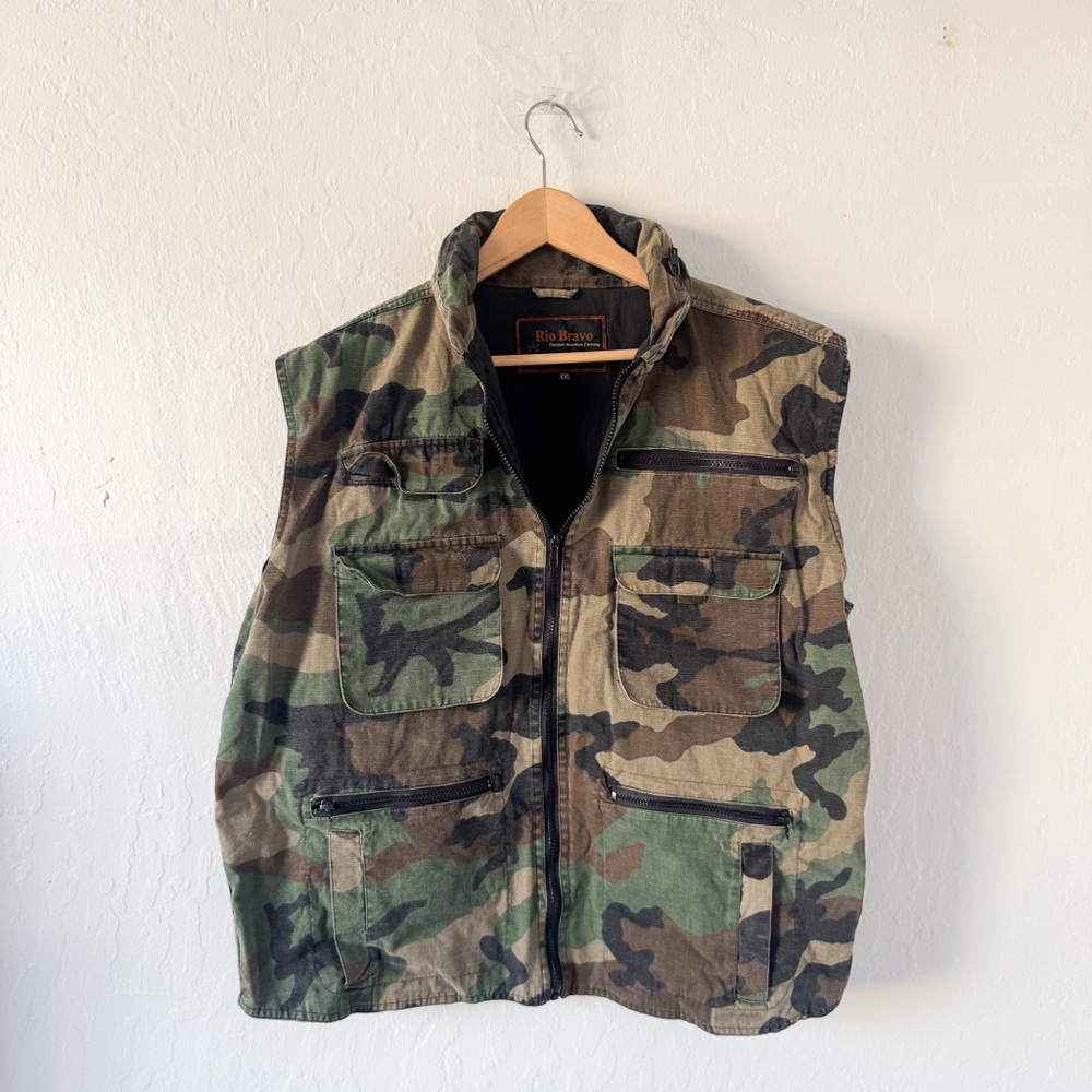 Rio Bravo Men's Camouflage Vest Oversized Utility Jacket